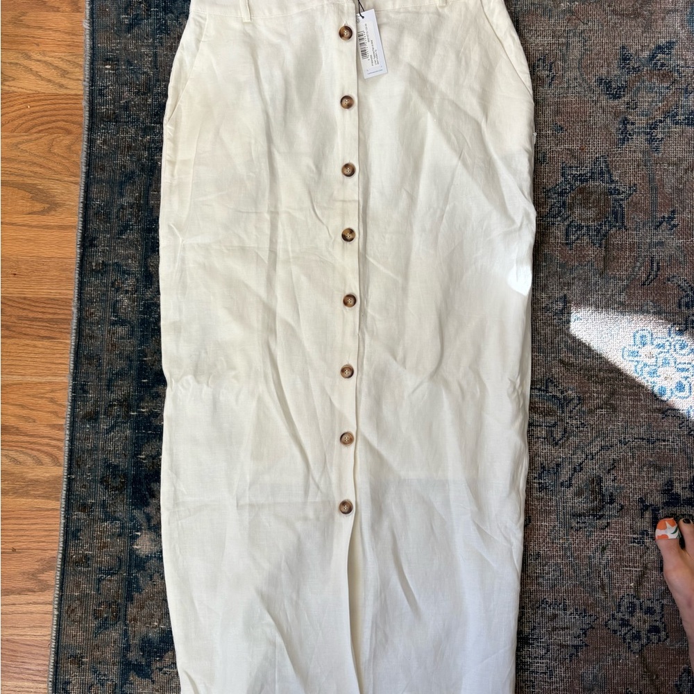 Karen Millen  Linen Tailored Pencil Midi Skirt NWT - Picture 3 of 4